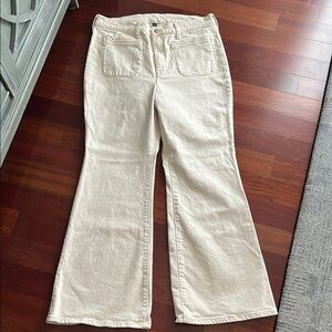 J. Crew Cream Flare Wide Leg Jeans